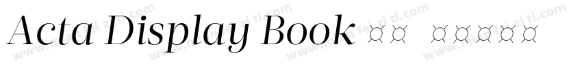 Acta Display Book 常规字体转换
